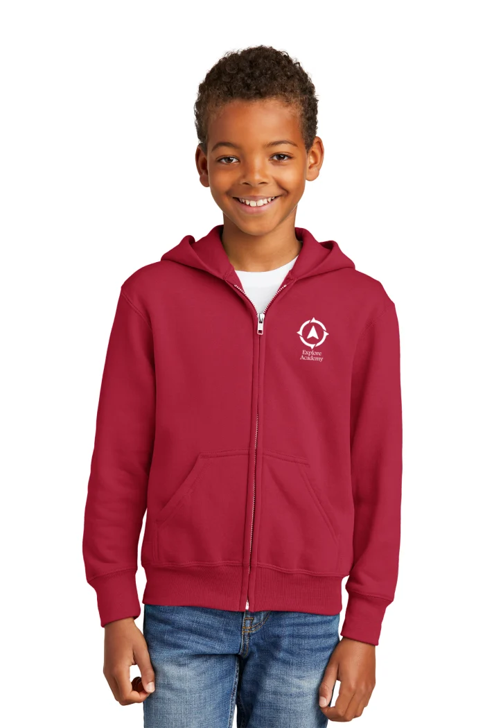 Port & Company Youth Core Fleece Full-Zip Hooded Sweatshirt PC90YZH